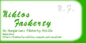miklos faskerty business card
